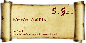 Sáfrán Zsófia névjegykártya